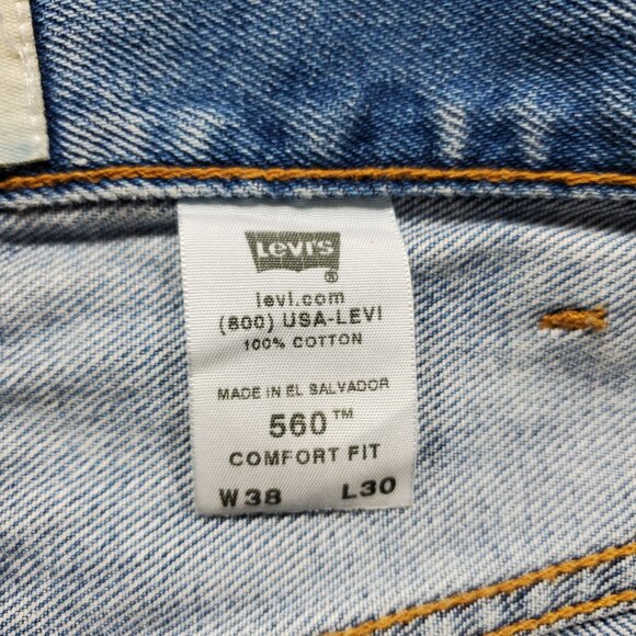 LEVI STRAUSS & CO 560 Jeans Blue Comfort Fit Straight Leg Denim Men Sz 38 x 30 - Picture 5 of 11